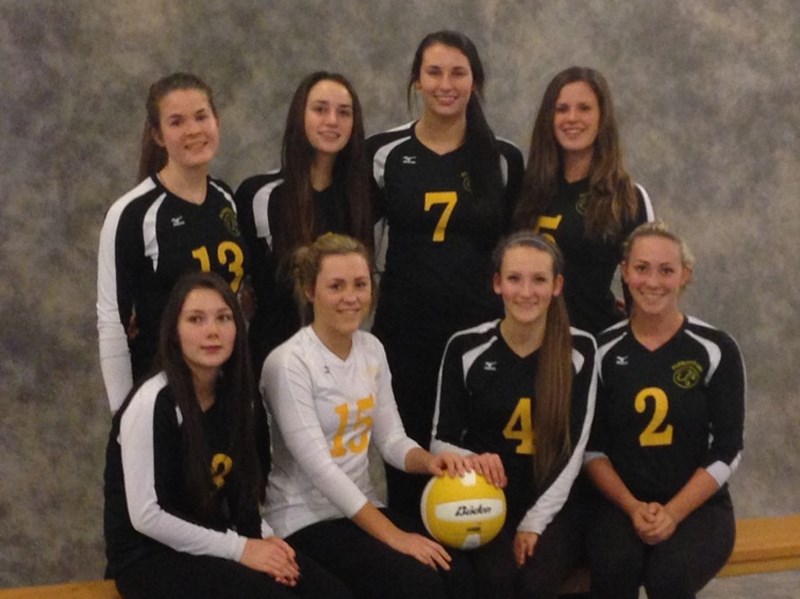 The Elphinstone Secondary School senior girls team finished eighth at last weekend’s provincial championships in Mill Bay. Pictured, back row, left to right: Parker Blackman, Jaymie Capron, Tessa May, Taylor Whittall (junior player); front row, left to right: Gabby Gunn, Talia Barnum, Amber Henderson (junior player) and Stephanie Slingerland. Not pictured is Taylor Fiedler.