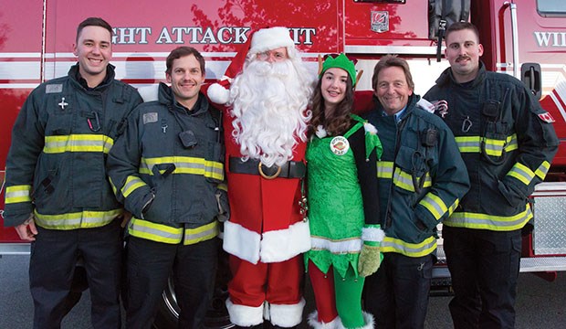 Firefighters delivered Santa to the event at Tsawwassen’s Diefenbaker Park last Saturday.