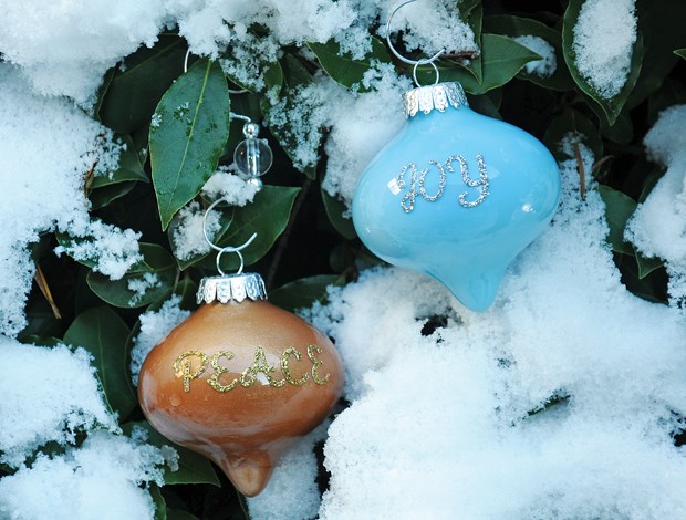Homemade baubles add sparkle