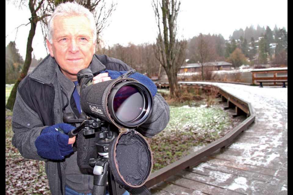 Burnaby's George Clulow on the boardwalk at Deer Lake. Clulow, an avid birder, has been organizing the local Christmas Bird Count for decades. The annual census of winter birds found a higher-than-average number of species this year.
