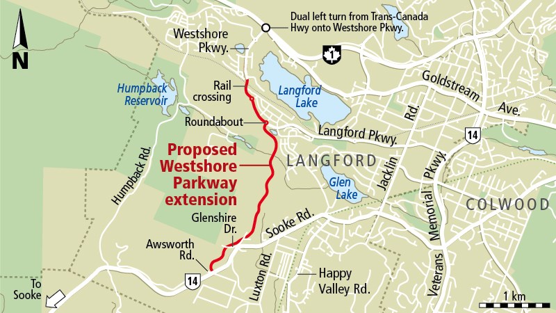 Langford's proposed Sooke connector road
