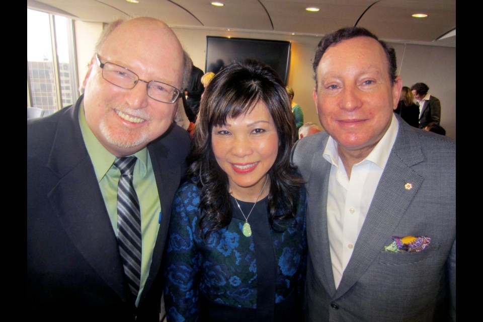 Coast Mental Health CEO Darrell Burnham, Scotiabank Senior VP Winnie Leong and Courage to Come Back chair Lorne Segal launched the 2015 awards program at Scotia Tower. The 17th annual gala-do will take place May 7.