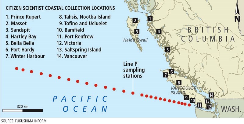 Radiation monitored off B.C. coast.