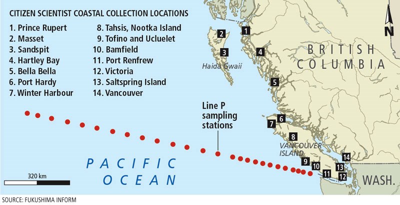 Radiation monitored off B.C. coast.