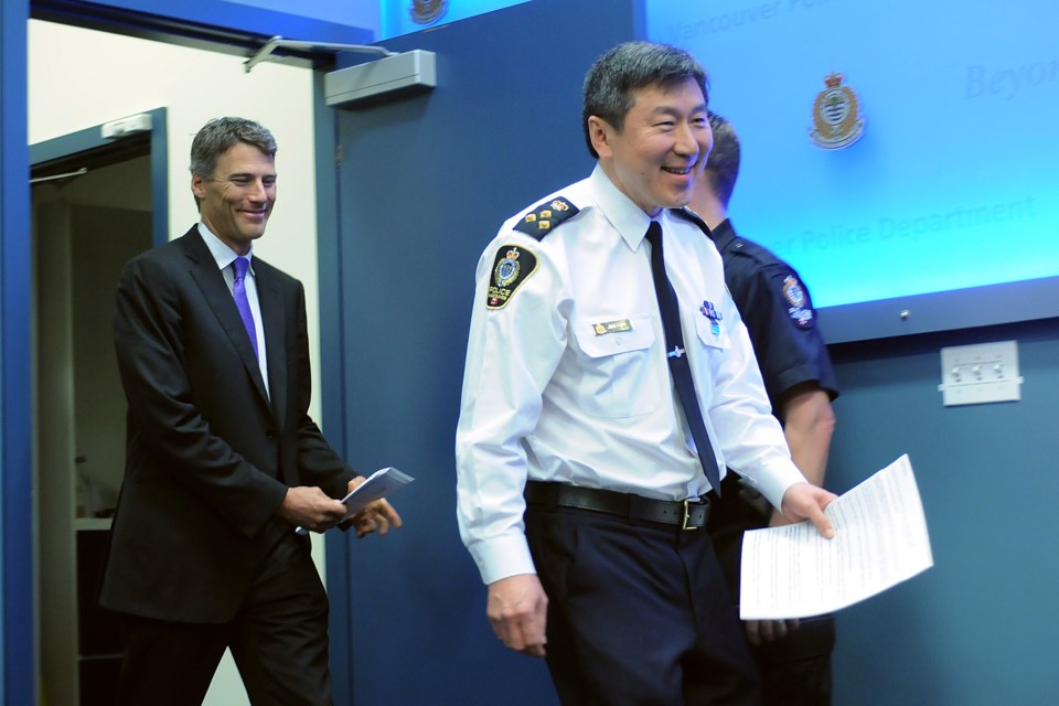 After almost eight years as head of the Vancouver Police Department, Police Chief Jim Chu announced Friday that he will retire in the spring. Now it's up to Mayor Gregor Robertson and the Vancouver Police Board to find a successor. Photo Dan Toulgoet