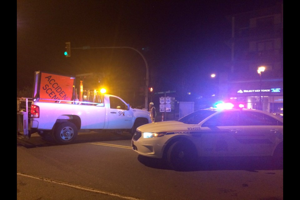Sooke Road at Jacklin Road is closed as West Shore RCMP investigate a shooting on Tuesday, Jan. 27, 2015.