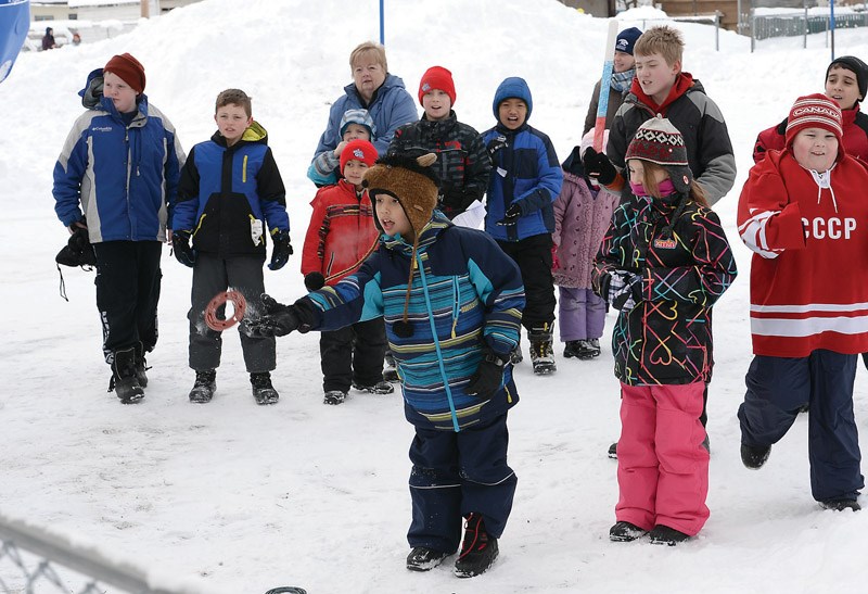 Students at Sacred Heart celebrated Catholic Schools Week 2015 with a winter Olympics event Wednesday at the school. The children were split up to represent different countries in 18 events.