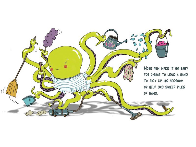 An image from Brandee Bubles book O'Shae the Octopus