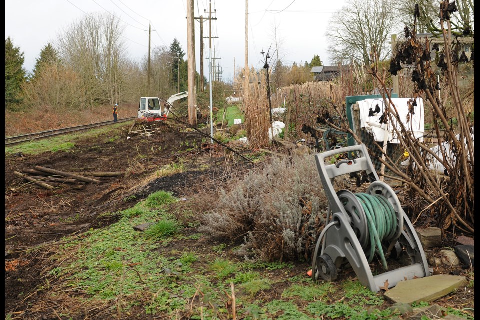 Canadian Pacific crews clearing Arbutus Corridor on Wednesday, Feb. 11. Photo Dan Toulgoet