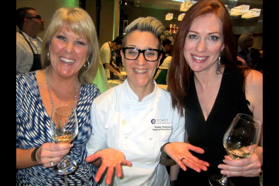 From left, Suzanne Bidinost, executive chef Shelley Robinson and GM Kathryn MacDonald hosted Van Mag’s Big Night Bash at their Coast Harbour Hotel. The food and wine grazer supported Les Dames d’Escoffier, a philanthropic organization of professional women in the food and hospitality industry supporting the next generation of culinary leaders.