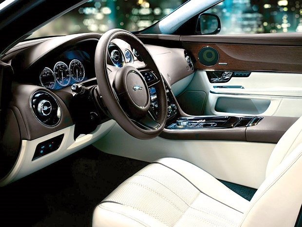 The XF’s simple and uncluttered interior is a little outdated compared to its competitors.
