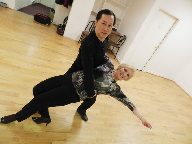 Professional dance instructor Andy Wong puts Jan Rosovich through her paces in preparation for this year’s Dancing with the Richmond Stars fundraiser for the Richmond Hospice Association. The event, March 7 at the Riverside Grand Ballroom, is the association’s major fundraising event.