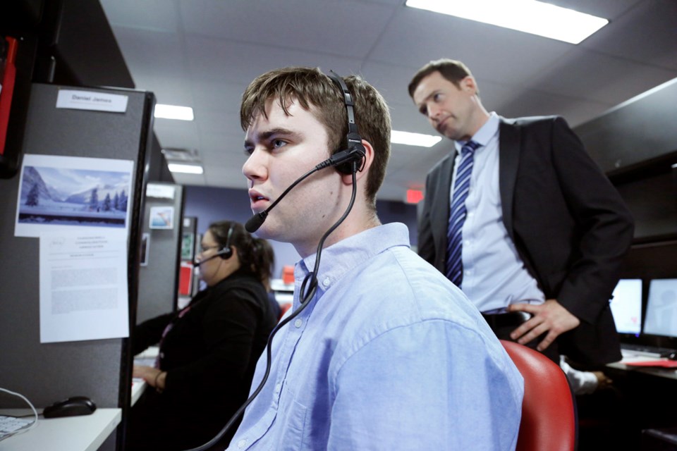 A production still from Outside the Lines, featuring Cameron Bright as D.J.