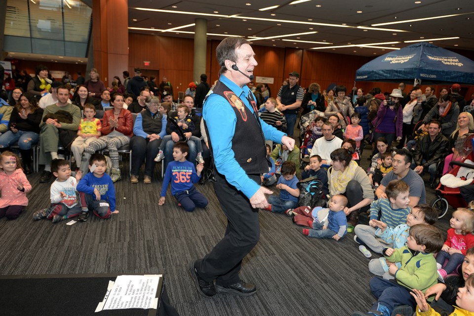Max Tell performs at Family Day in New West at the Anvil Centre. The children's performer leads a Writing for Kidz group in New Westminster, which meets every other Monday at Renaissance Bookstore downtown.