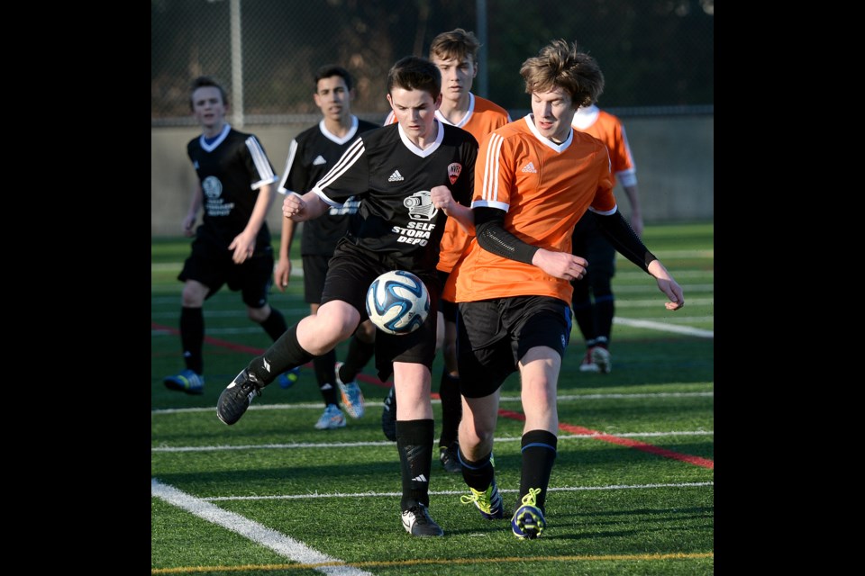 02-28-15
Royal City Youth Westminster United vs North Vancouver Fury 98 in u-17 Gold 1 4 District Premier cup soccer final at Burnaby Lakes
Photo: Jennifer Gauthier