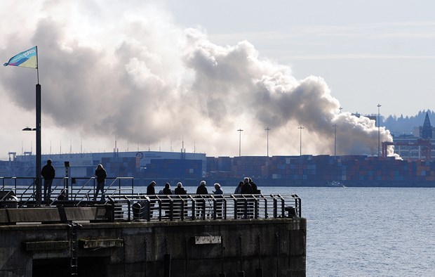 Waterfront fire