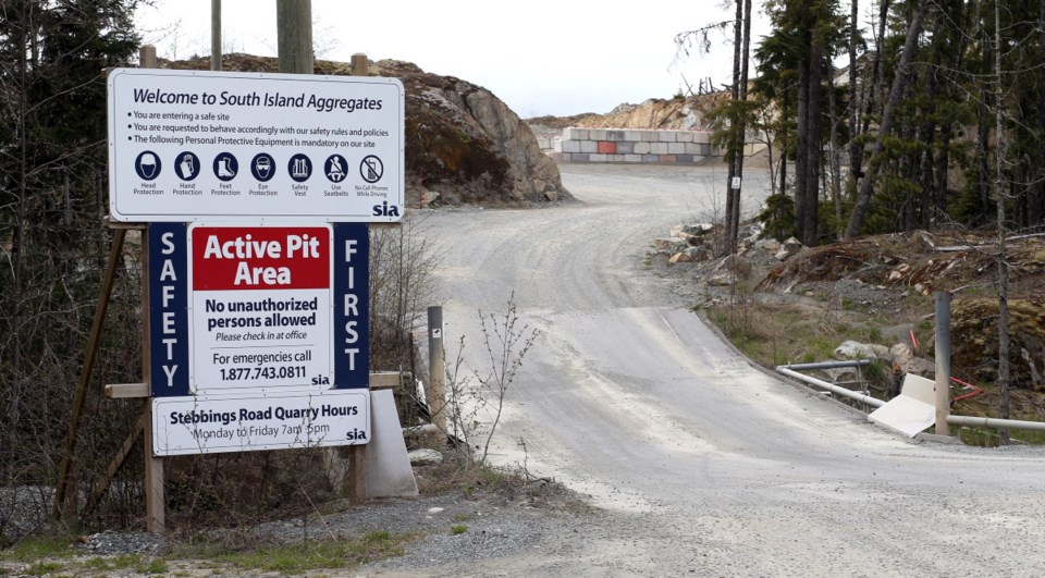 Shawnigan land fill South Island Aggregates