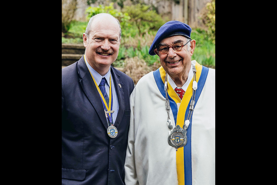 B.C.’s Minister of Finance Mike de Jong received an honorary inclusion in the Confrerie de L’asperge Limbourgondie (Asperge brotherhood) from president Pieter Smits.
