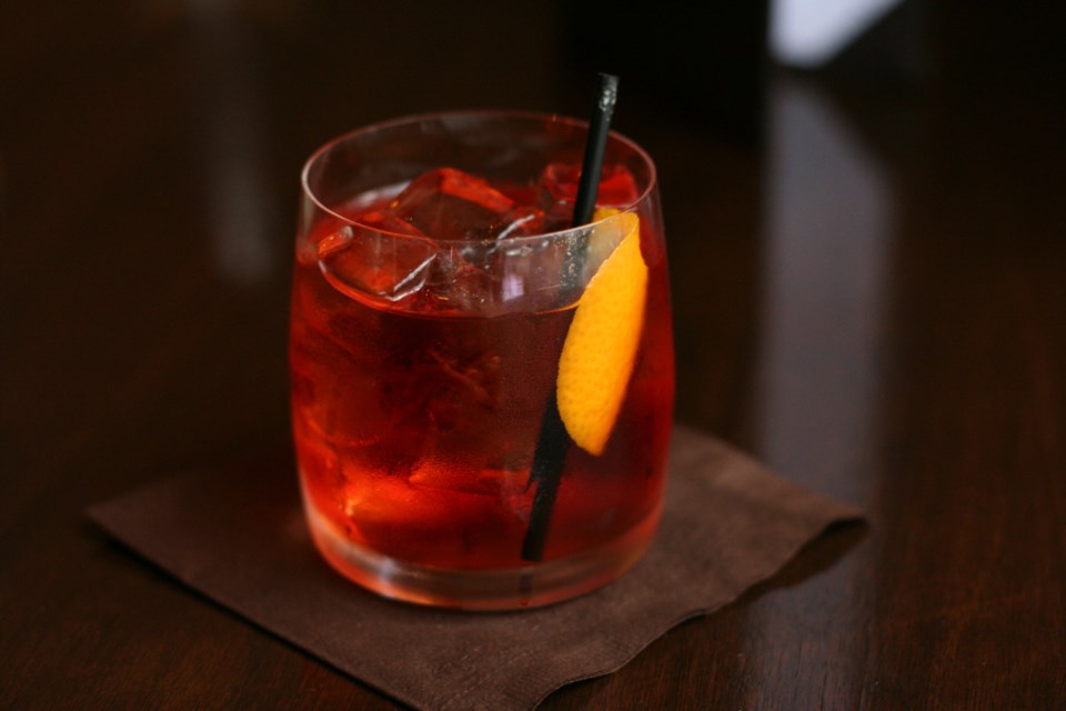 The Negroni cocktail is made with equal parts Campari, sweet vermouth and gin.