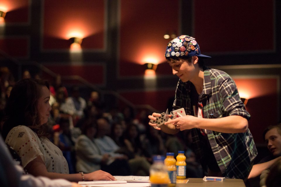 Burnaby Mountain magician Paulo Ferronato performs at Burnaby's Got Talent Wednesday at the Michael J. Fox Theatre.