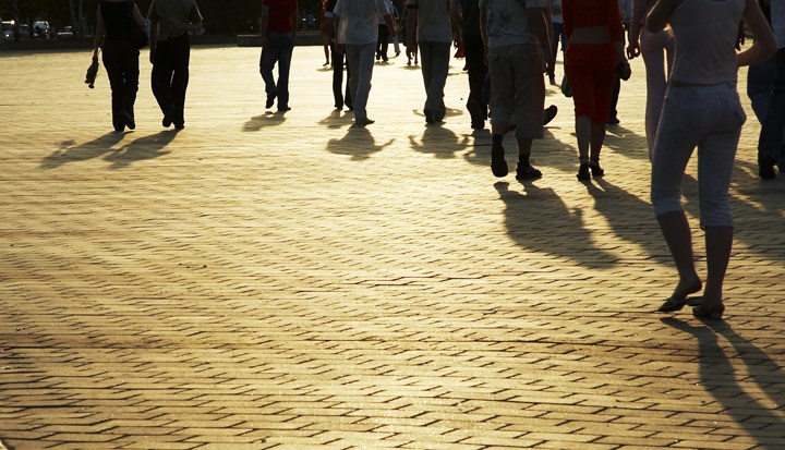 crowd walking