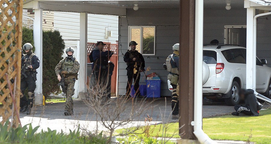 heavy police presence