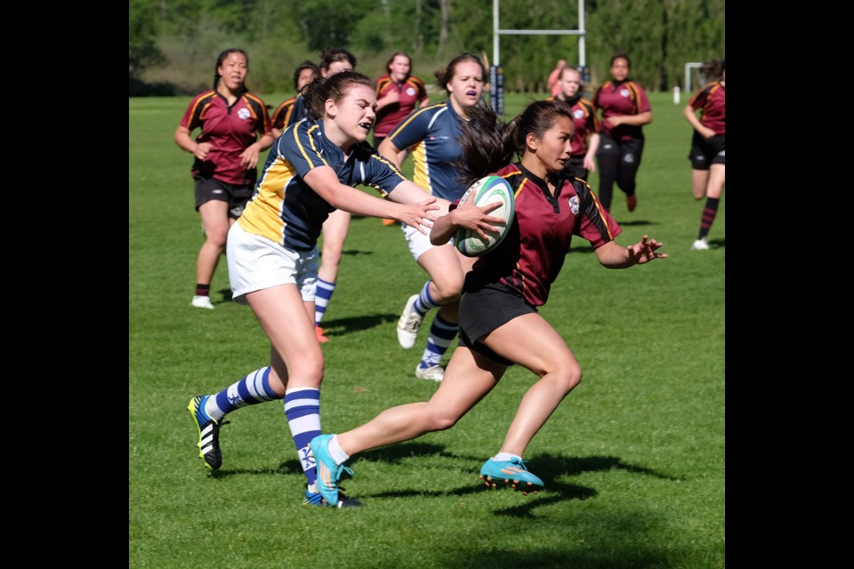 Girls rugby at Bby lake east fields with Bby North vs Hansworth