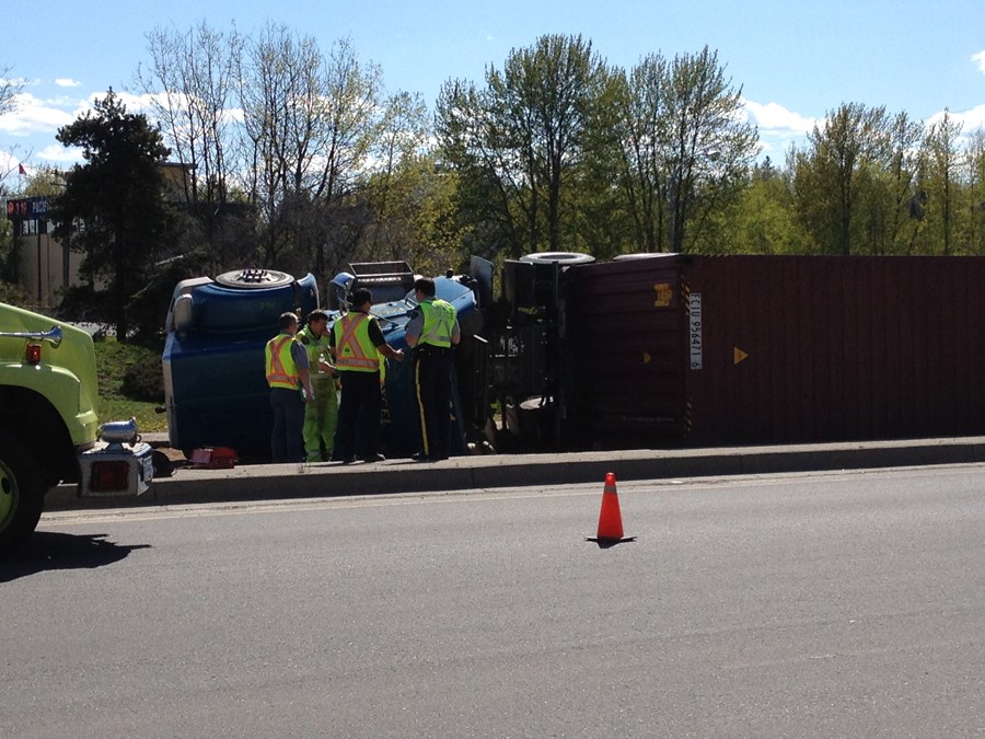 Chip truck rollover