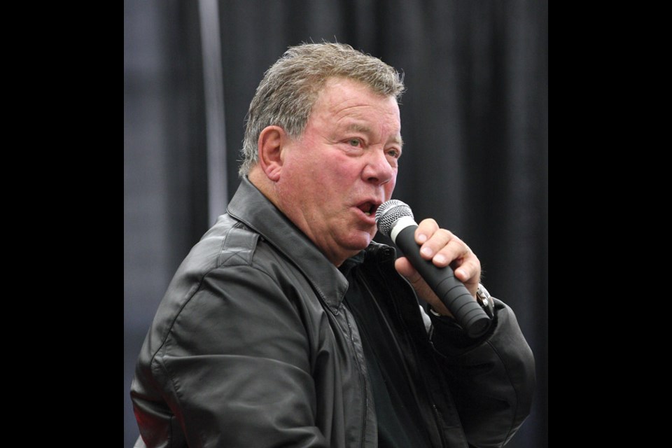 William Shatner speaks to a nearly full house in Kin 1 during his Northern FanCon panel on Saturday, which included funny stories and anecdotes.