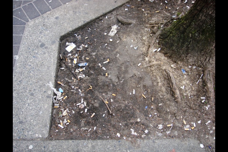 Cigarette butts litter Vancouver.