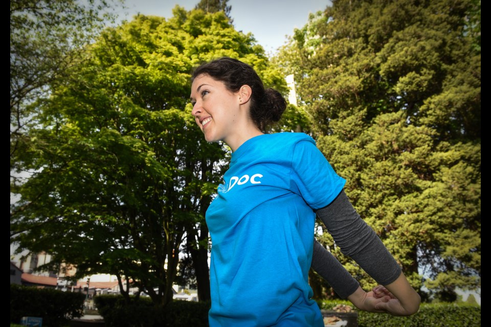 Justine Spencer, a fourth-year medical student at the University of British Columbia, just started her residency at a family practice in North Vancouver. She participated in Saturday’s Walk with your Doc was one of the medical student volunteers because she wants to be a doctor who leads by example. “Not just talk the talk, but walk the walk,” she said. Photograph by: Rebecca Blissett