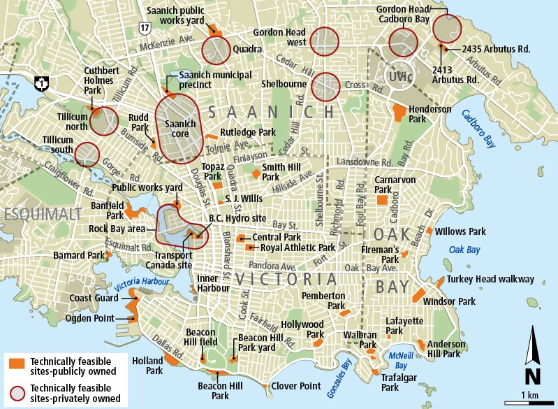 Possible sewage treatment sites