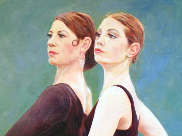 This painting by Esmie McLaren, titled Entrada Solemne, is of Sheri and Sarah Plewes.