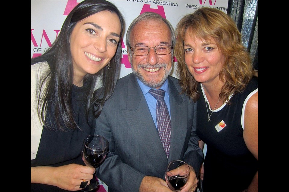 Wines of Argentina’s Raquel Correa, left, and Dana Harris welcomed Argentina Consul General Jose Maria Vener to the sixth Dish and Dazzle benefitting the B.C. Hospitality Foundation.