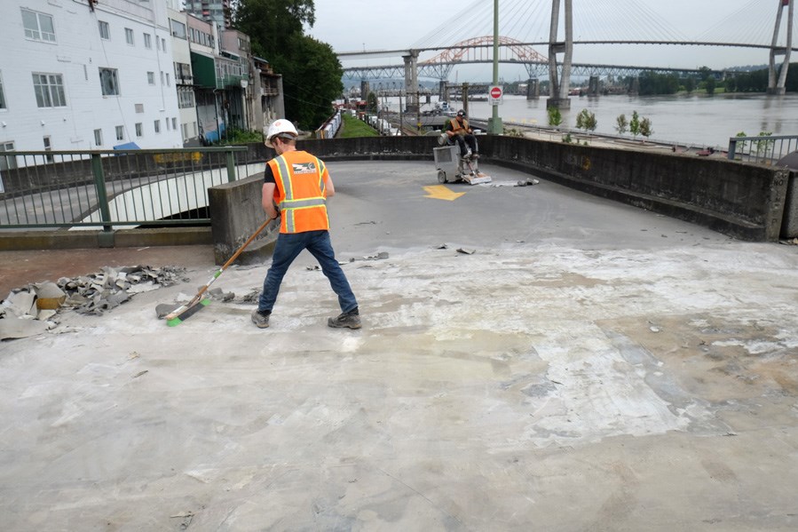 Crews are now at work rehabilitating the eastern side of the Front Street Parkade. Once the work is done, they’ll get to work deconstructing the western side of the structure.