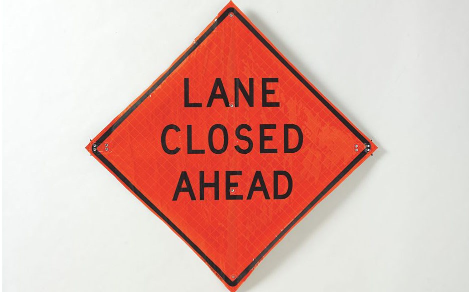 lane closed ahead