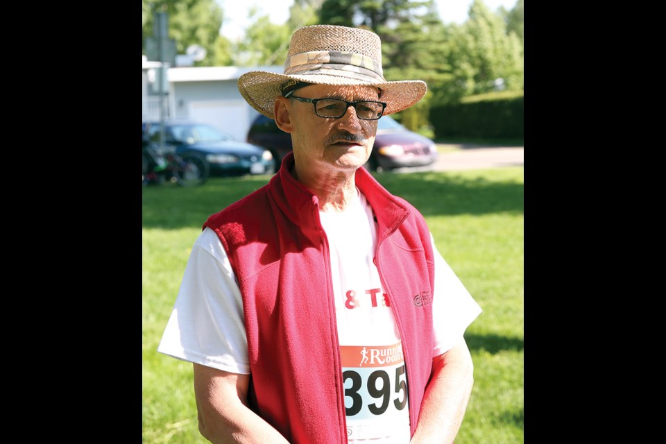 Richard LeFebvre, Regional Chair for the Northern BC & Yukon Region of the Canadian Diabetes Association, addresses the participants shortly before Sunday morning's Lace Up for the Canadian Diabetes Association Walk and Run fundraiser. About 35 participants enjoyed a nice loop around Ft George Park and the surrounding neighbourhood during the event.
