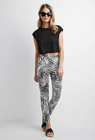 Palm Leaf Print Trousers $19.90, Forever 21
