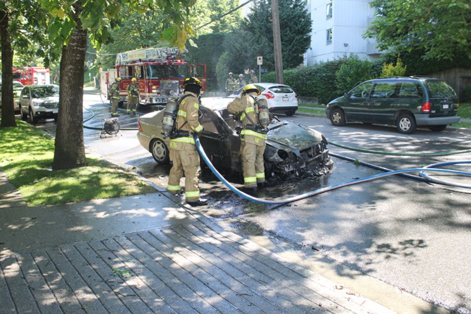 car fire on sardis
