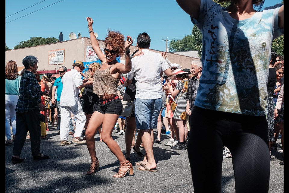 Tanaz Mehraban was one of the many who danced on the Drive to Luna Rossa “the Band for All Occassions” during Sunday’s sixth annual Italian Day festival on Commercial Drive. Photograph by: Rebecca Blissett