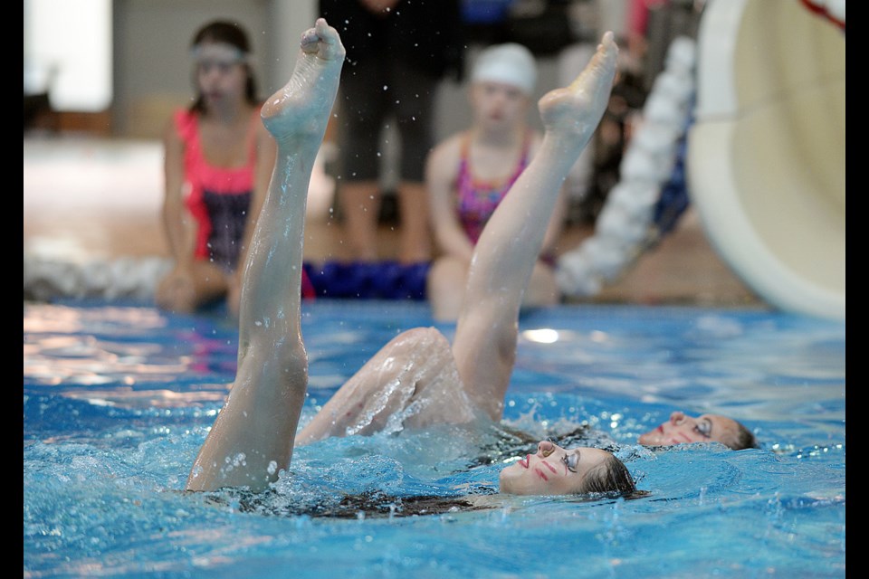 06-13-15
The Caprice Synchronized Sim Club's annual year-end watershow at CG Brown pool in Burnaby.
Photo: Jennifer Gauthier