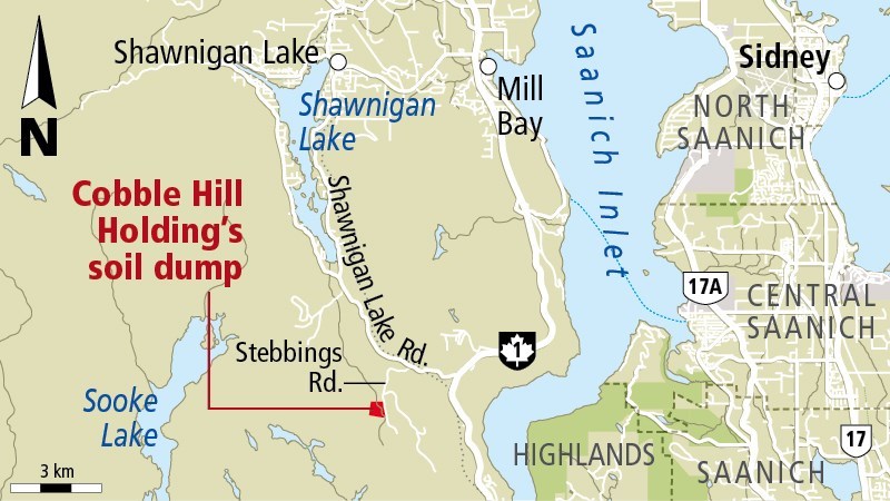 Map Cobble Hill Holdings, South Island Aggregates soil dump