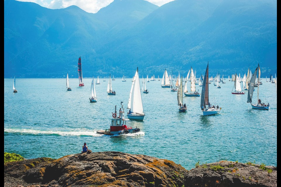 Tristan Deggan had the perfect vantage point for his photo of the race’s start on Saturday morning.