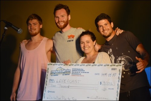 Lovecoast, fronted by Squamish's Danielle Sweeney, celebrates after earning a spot at the Pemberton Music Festival and winning $3,000 at Be the Best, Play the Fest in Pemberton on Saturday (June 27).