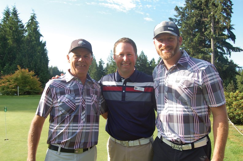 Wally Dempster; Jim Pringle, head professional at the Sunshine Coast Golf & Country Club; Ryan Dempster.