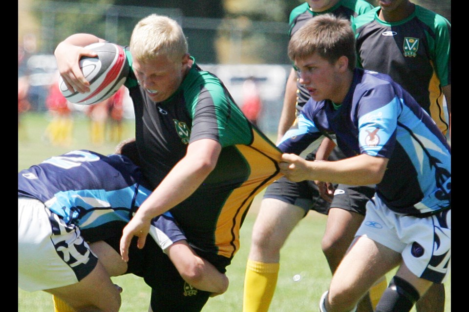 Photo by Lisa King
Burnaby Lake Sports Complex, Field #3 Fraser Valley West, lost against Vancouver Island North in the Provincial Regional under 16 boys' rugby championships.