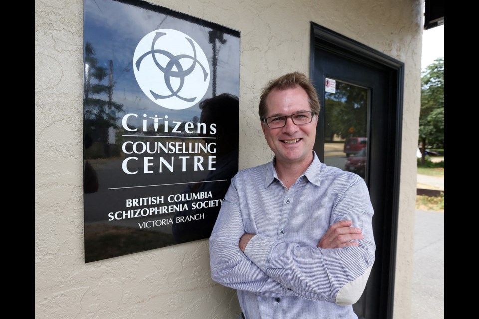 HeroWork founder Paul Latour at the entrance to the Citizens Counselling Centre.