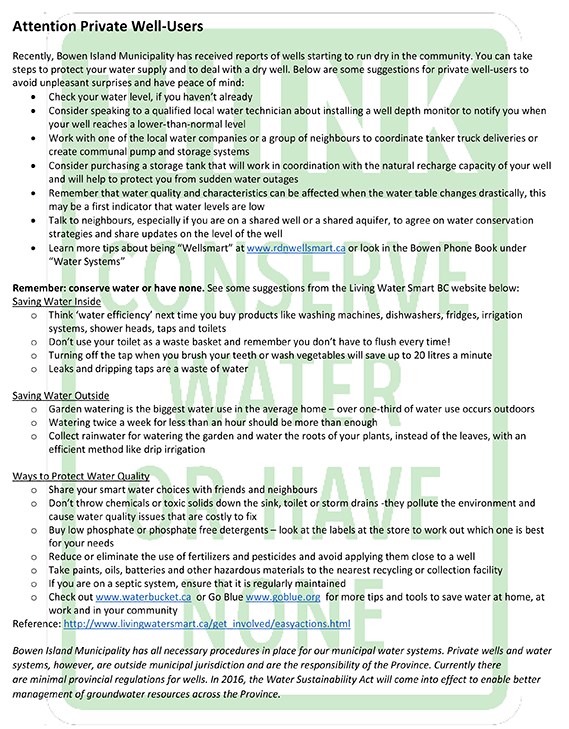 Water conservation tips