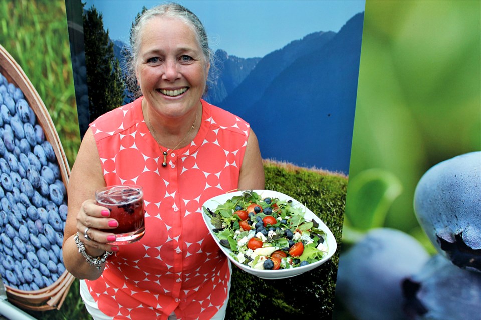 Warm winter brings an early start to B.C.’s blueberry season. Debbie Etsell, executive director of the B.C. Blueberry Council, showed off this year’s bumper crop, compliments of the province’s 800 blueberry growers, at an event held at the Shangri-la Hotel.