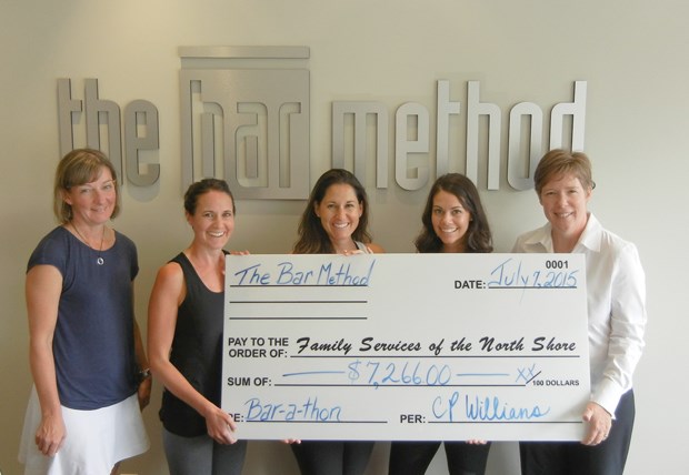 The Bar Method West Vancouver raised $7,299 at their Bar-A-Thon fundraiser on June 13 for Family Services of the North. The funds will help Family Services of the North Shore provide counselling, support and education services to the community.